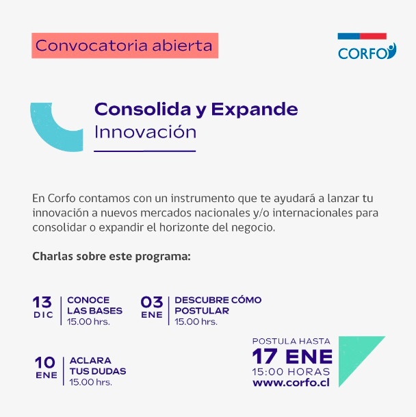 Hasta el 17 de enero postula a Consolida y Expande